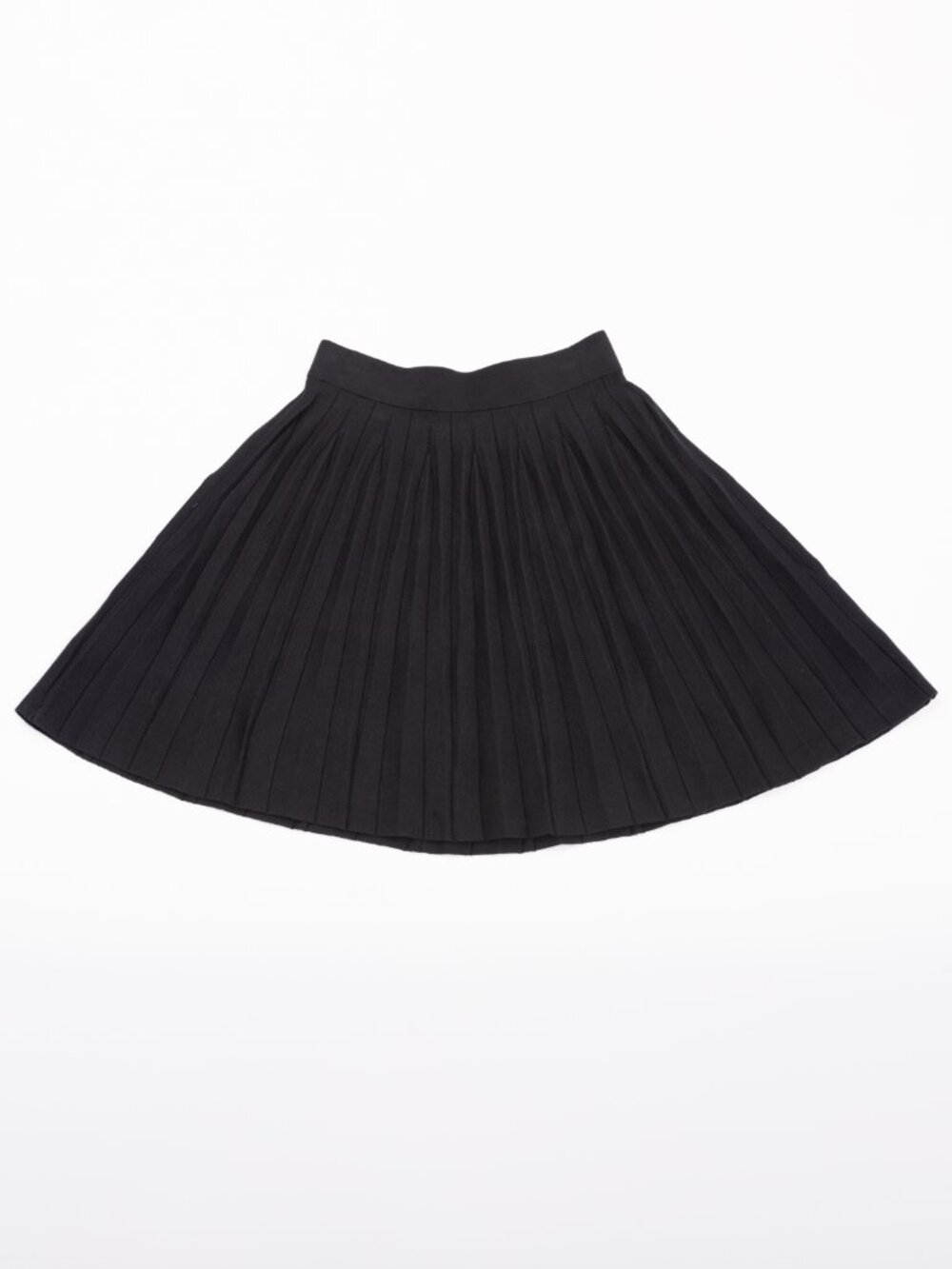 Saks Fifth Avenue Black Pleated Knit Midi Skirt XS